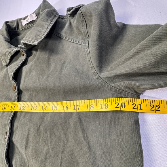 RUNWAY PARIS Olive Green Utility Jacket with Floral Embroidery - Size L - Picture 7 of 8